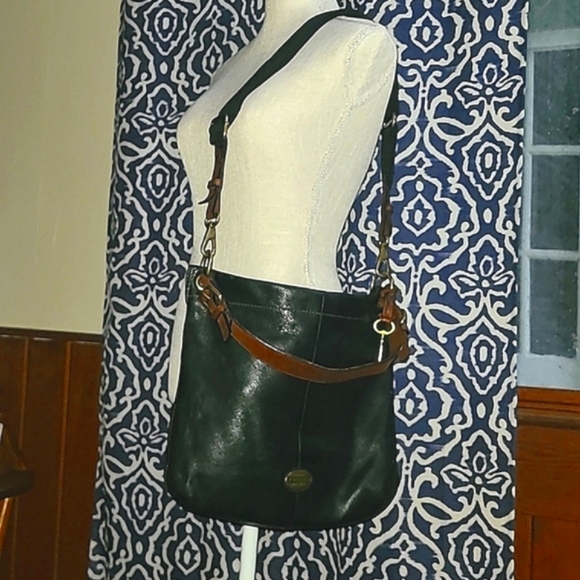 Fossil leather cossbody/shoulder bag. * 2 straps - Picture 5 of 13